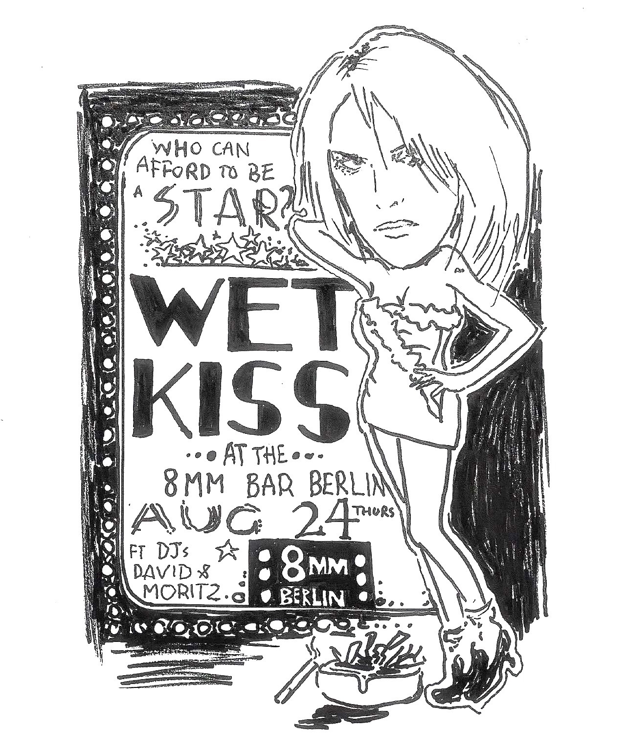 Wet Kiss gig Poster